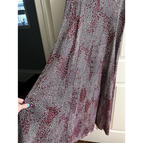 K STUDIO Vintage 90s Y2K Floral Ditzy Print Leather Tie Maxi Dress - Picture 6 of 15